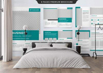 set of business brochure layout template with minimalist concept and modern style use for company profile and annual report Wall mural