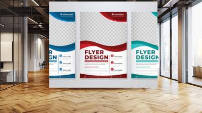 set of business flyer template with minimalist layout and modern style use for promotion kit and product publication Wall mural