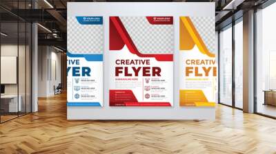 set of business flyer template with minimalist layout and modern style use for promotion kit and product publication Wall mural