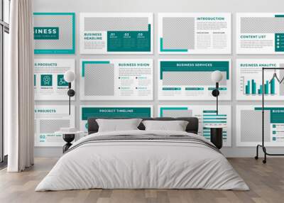 set of corporate presentation template design with minimalist concept and modern layout use for annual report and business profile Wall mural