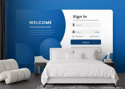 sign in user interface ui page banner design layout Wall mural