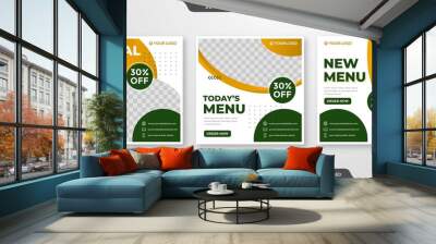 social media ads template with minimalist and simple style use for food court and restaurant promotion ads  Wall mural