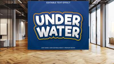 under water text effect template design with abstract and bold style use for business brand and logo Wall mural