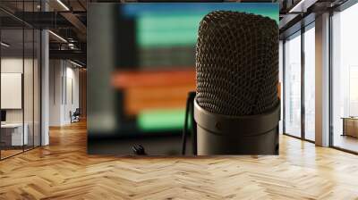 condenser microphone with daw background Wall mural