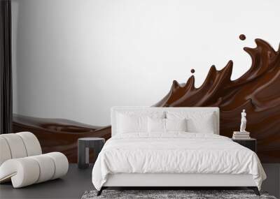 A splash of chocolate. 3d rendering, 3d illustration. Wall mural