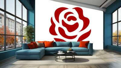 Vector icon of red rose illustration Wall mural