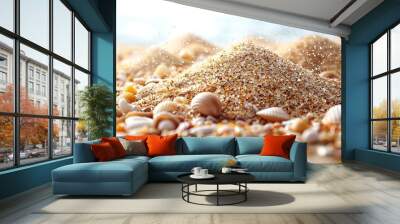 Seashells and Sand on a Sunny Beach Wall mural