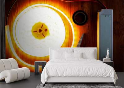 led strip and ac power supply set for lighting storerooms and niches close-up Wall mural