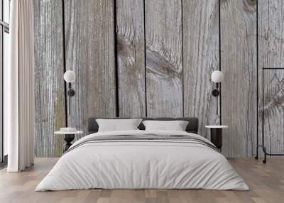 texture of natural darkened wooden boards with knots, background Wall mural