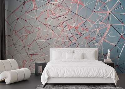 Abstract polygonal structure, 3d render Wall mural