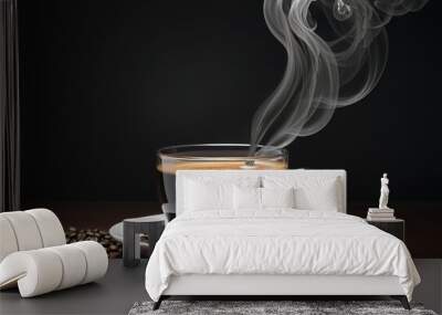 cup of coffee with smoke Wall mural