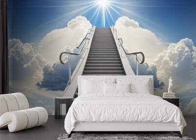 Stairway to heaven with copy space Wall mural