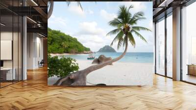 beach with palm trees Wall mural