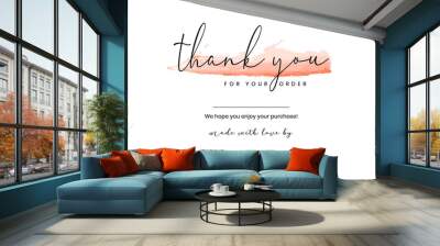 Thank You Card. Thank you for your order customer thank you card,  Thank you for your order card eps vector, thanks card, thank you card design  Wall mural