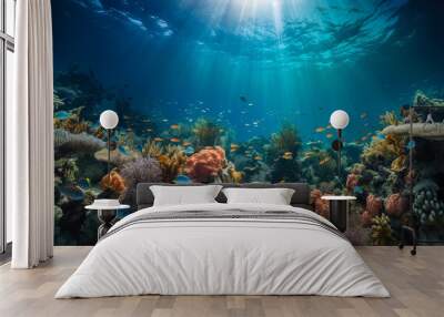 midjourney generated image of a beautiful underwater world Wall mural