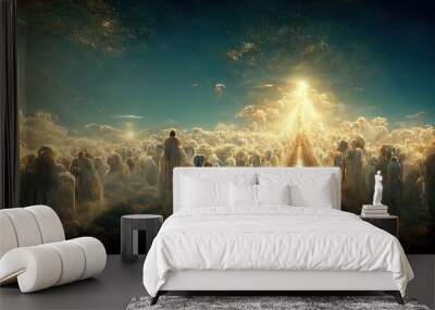 illustration reception at the gates of heaven Wall mural