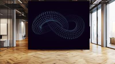 3 D vector of torus knot. Abstract vector element with depth of field. Illustration for your science, digital, biological design. Wall mural