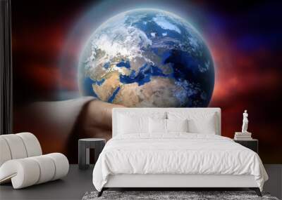 God holding the earth conceptual theme Wall mural