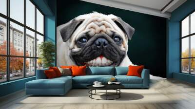 Pug unique smile Wall mural