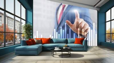 Business and finance graph on blurred background. Trading, investment and economics concept. Wall mural