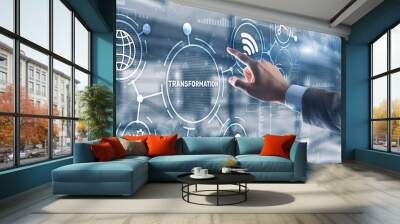 Business Digital Transformation. Future and Innovation Internet and network concept. Technology background Wall mural