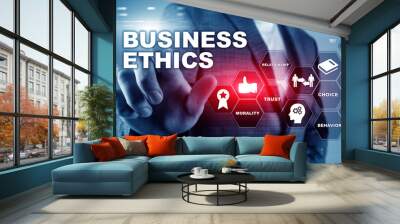 Business Ethnics Philosophy Responsibility Honesty Concept. Mixed media background Wall mural