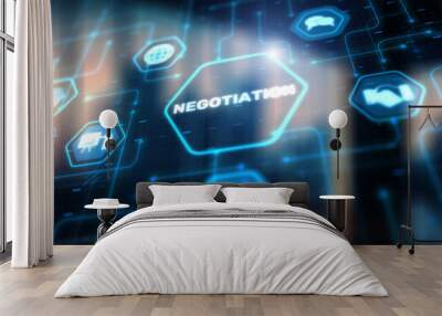 Business partners negotiation at meeting. Business abstract concept Wall mural