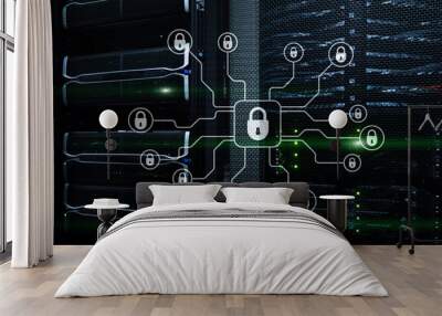 Cyber security, data protection, information privacy. Internet and technology concept. Wall mural