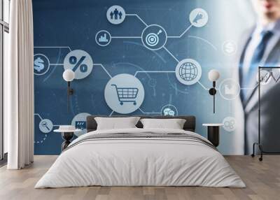 E-Commerce Digital Email Internet Technology Concept Wall mural