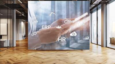 ERP, Business innovation concept on blurred background. Wall mural