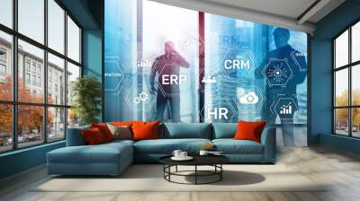 ERP, Business innovation concept on blurred background. Wall mural