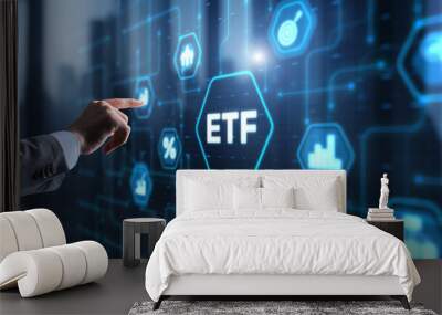 ETF Exchange traded fund Investment finance concept Wall mural