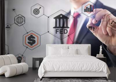 Federal Reserve System. FED. Financial Business Background. Wall mural