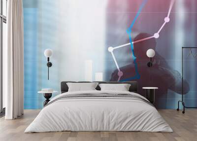 Financial growth graph.?Sales increase, marketing strategy concept. Abstract Cover Design Vertical Format. Wall mural