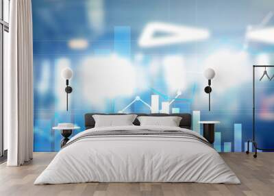 Financial growth graph.?Sales increase, marketing strategy concept. Wall mural