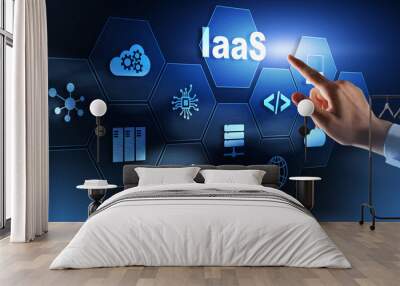 IaaS Infrastructure as a service cloud computing service model. Wall mural