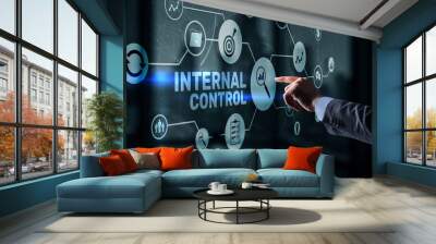 Internal control on virtual screen. Accounting and audit Wall mural