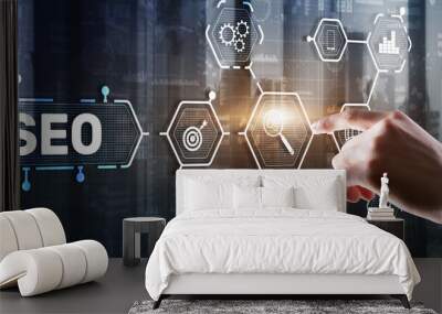 SEO. Search Engine Optimization. Information Internet Concept Wall mural