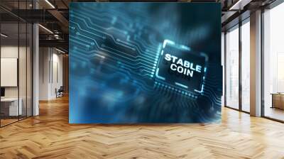 Stable Coin. Stablecoins Cryptocurrencies Stable Market Price Value Coin Currency Wall mural