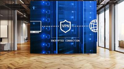 virtual private network, vpn, data encryption, ip substitute. Wall mural