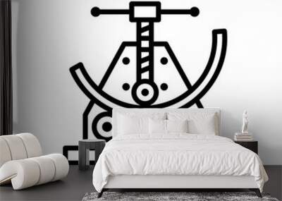 Pipe bender vector icon. Machine for bending pipes at an angle mechanically. Wall mural