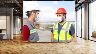 Coronavirus disease and construction workers. Between people who are in close contact with one another (within about 6 feet). Clean and disinfect frequently touched surfaces such as shared tools. Wall mural