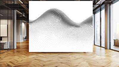 Dot line wave isolated on white background Wall mural