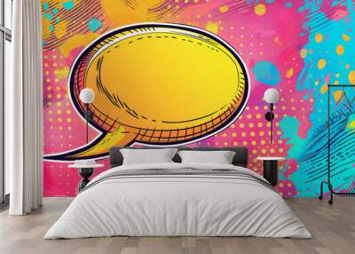 Pop Art Comic Speech Bubble. Colorful background in pop art retro comic style. Wall mural