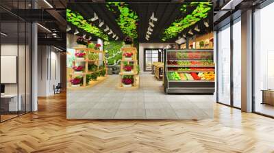 3d render of supermarket grocery Wall mural