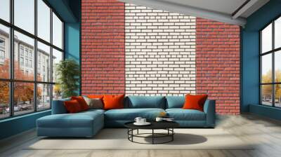 Two-tone brick wall as a background Wall mural