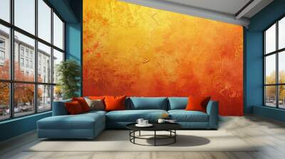 An abstract orange and yellow textured background, symbolizing a sunset. Wall mural