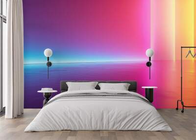 Bright neon light gradients on a smooth surface Wall mural