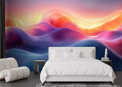 dynamic abstract background with flowing twisted shapes in motion blending vibrant pink blue and orange hues in a mesmerizing digital artwork Wall mural