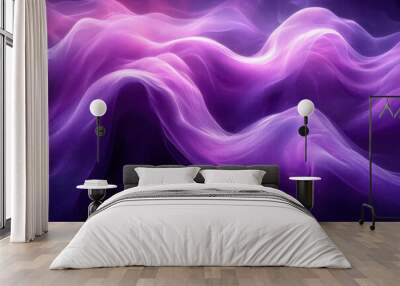 dynamic purple swirls and waves fluid abstract shapes merging and separating vibrant gradient background with sense of motion and energy Wall mural